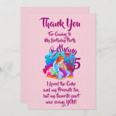 Mermaid 2e verjaardag: De verandering geeft Tekst  Bedankkaart (Voorkant / Achterkant)