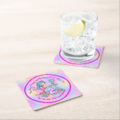 Mermaid 2e verjaardag: De verandering geeft Tekst  Kartonnen Onderzetters (Insitu)