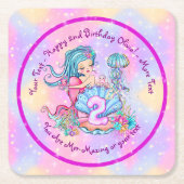 Mermaid 2e verjaardag: De verandering geeft Tekst  Kartonnen Onderzetters (Voorkant)