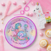 Mermaid 2e verjaardag: De verandering geeft Tekst  Papieren Bordje (Feest)