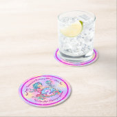 Mermaid 2e verjaardag: De verandering geeft Tekst  Ronde Kartonnen Onderzetter (Insitu)