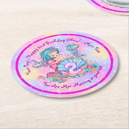Mermaid 2e verjaardag: De verandering geeft Tekst  Ronde Kartonnen Onderzetter