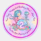 Mermaid 2e verjaardag: De verandering geeft Tekst  Ronde Sticker (Voorkant)