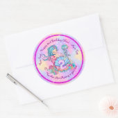 Mermaid 2e verjaardag: De verandering geeft Tekst  Ronde Sticker (Envelop)