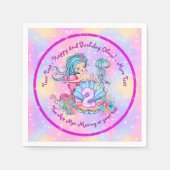 Mermaid 2e verjaardag: De verandering geeft Tekst Servet (Voorkant)