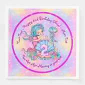 Mermaid 2e verjaardag: De verandering geeft Tekst  Servet (Voorkant)