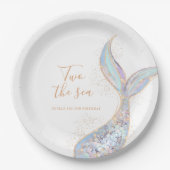 Mermaid 2e verjaardag papieren bordje (Voorkant)