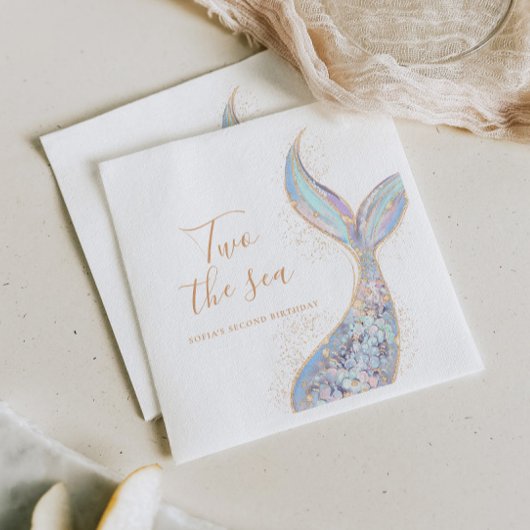 Mermaid 2e verjaardag servet