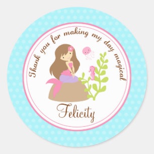 Mermaid 2inch ronde, gepersonaliseerde favoriete t ronde sticker