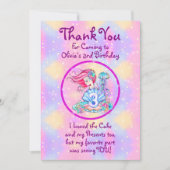 Mermaid 3rd Birthday-wijziging Geef tekst aan Pers Bedankkaart (Voorkant)