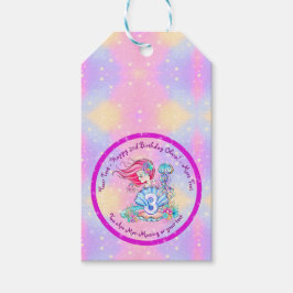 Mermaid 3rd Birthday-wijziging Geef tekst aan Pers Cadeaulabel