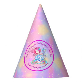 Mermaid 3rd Birthday-wijziging Geef tekst aan Pers Feesthoedjes