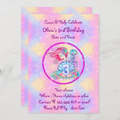Mermaid 3rd Birthday-wijziging Geef tekst aan Pers Kaart (Voorkant / Achterkant)