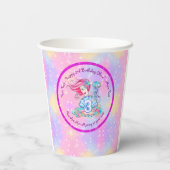 Mermaid 3rd Birthday-wijziging Geef tekst aan Pers Papieren Bekers (Achterkant)