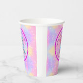 Mermaid 3rd Birthday-wijziging Geef tekst aan Pers Papieren Bekers (Rechts)