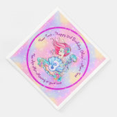 Mermaid 3rd Birthday-wijziging Geef tekst aan Pers Servet (Hoek)