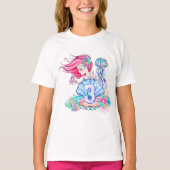 Mermaid 3rd Birthday-wijziging Geef tekst aan Pers T-shirt (Voorkant)