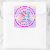 Mermaid 3rd Birthday-wijziging Geef tekst aan Pers Vierkante Sticker (Tas)