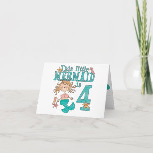 Mermaid 4e Verjaardag Uitnodigingen