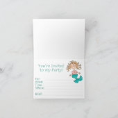 Mermaid 4e Verjaardag Uitnodigingen (Binnen)