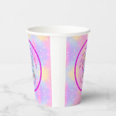 Mermaid 4th Birthday Change geeft Tekst aan Person Papieren Bekers (Rechts)