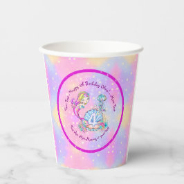 Mermaid 4th Birthday Change geeft Tekst aan Person Papieren Bekers