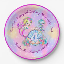 Mermaid 4th Birthday Change geeft Tekst aan Person