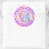 Mermaid 4th Birthday Change geeft Tekst aan Person Ronde Sticker (Tas)