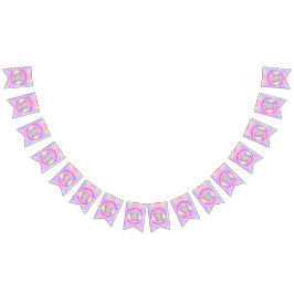 Mermaid 4th Birthday Change geeft Tekst aan Person Vlaggetjes