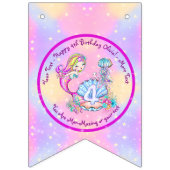 Mermaid 4th Birthday Change geeft Tekst aan Person Vlaggetjes (Tweede vlag)