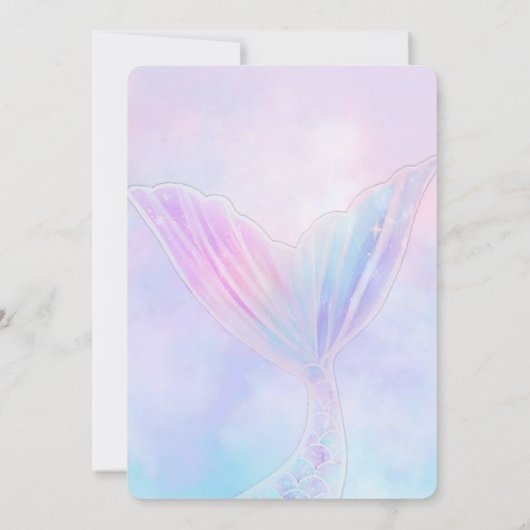 Mermaid 4th Birthday Kaart (Achterkant)