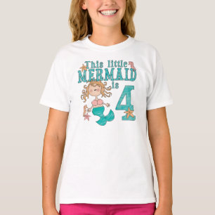 Mermaid 4th Birthday T-shirt