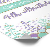 Mermaid 4th Birthday Welcome Sign under Zee Poster (Hoek)