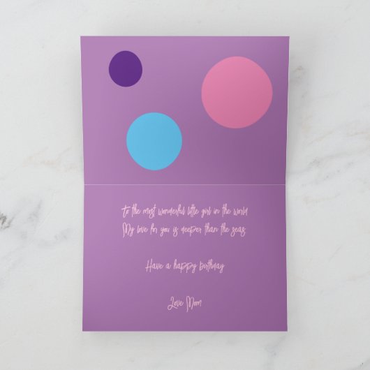 Mermaid 8th Birthday Card for Daughter Kaart (Binnen)