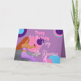 Mermaid 8th Birthday Card for Daughter Kaart
