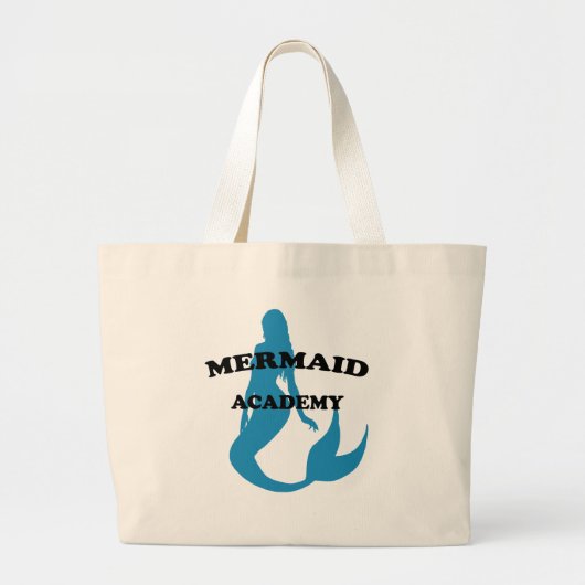Mermaid Academy met Silhouette Grote Tote Bag (Voorkant)