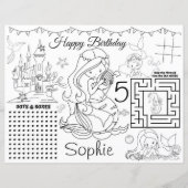 Mermaid Activity sheet, Mermaid Coloring page game (Voorkant)