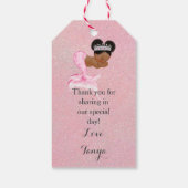 Mermaid African American Baby Pink Shell Pearls Cadeaulabel (Achterkant)