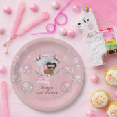 Mermaid African American Baby Pink Shell Pearls Papieren Bordje (Feest)