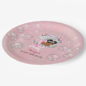 Mermaid African American Baby Pink Shell Pearls Papieren Bordje (Gekanteld)