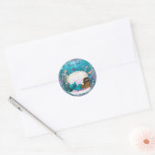 Mermaid Afro-Amerikaans Meisje Baby shower Sticker (Envelop)