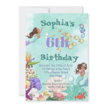 Mermaid Age Dark Hair onder Zee Birthday