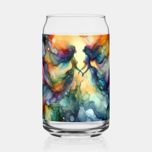 Mermaid Alcohol Ink Blikvorm Glas (Voorkant)
