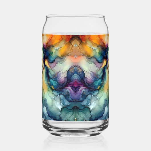 Mermaid Alcohol Ink Blikvorm Glas (Links)