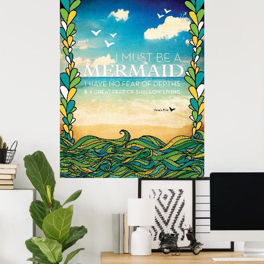 Mermaid - Anais Nin Poster (Thuiskantoor)