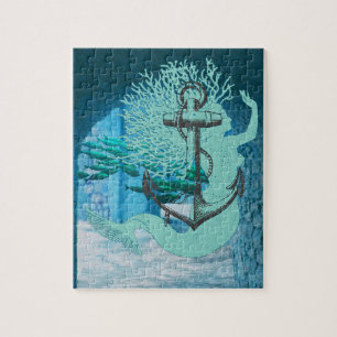 Mermaid and Anchor Jigzaag Puzzle Legpuzzel