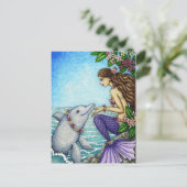 Mermaid and Dolphin Friend Briefkaart (Staand voorkant)