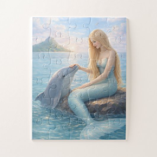 Mermaid and Dolphin Friends Legpuzzel (Verticaal)