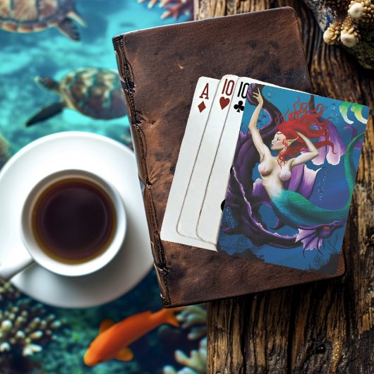 Mermaid and Dragon Friend Pokerkaarten
