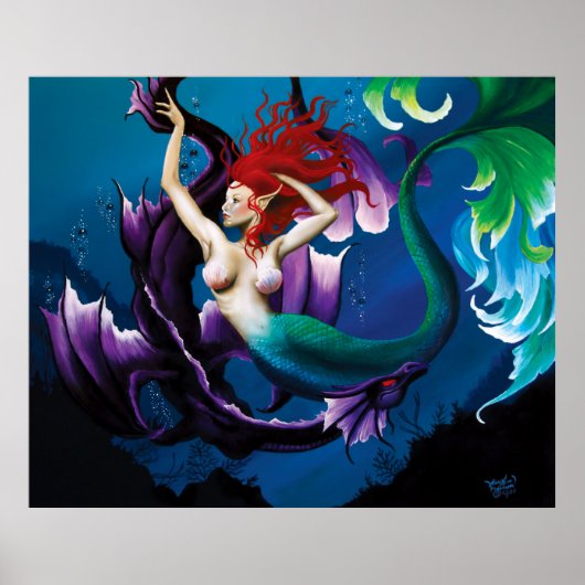 Mermaid and Dragon Friend Poster (Voorkant)